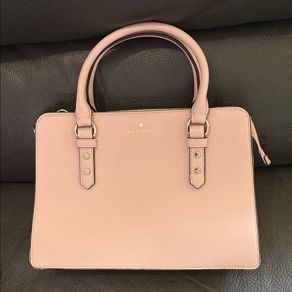 Kate spade pebbled leather rose smoke handbag